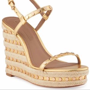 NWT BCBGMaxAzria Metallic Espadrilles Wedges